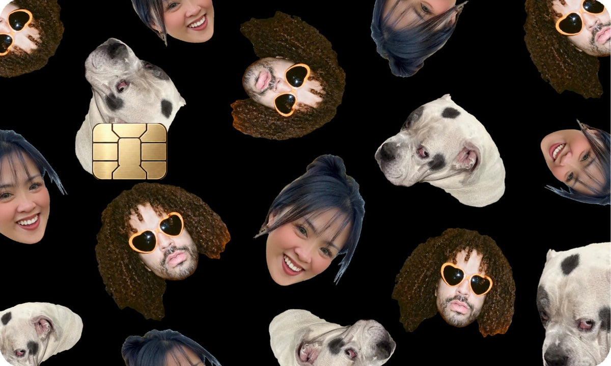 Many Faces- 3 Custom Photos Credit Card Slap