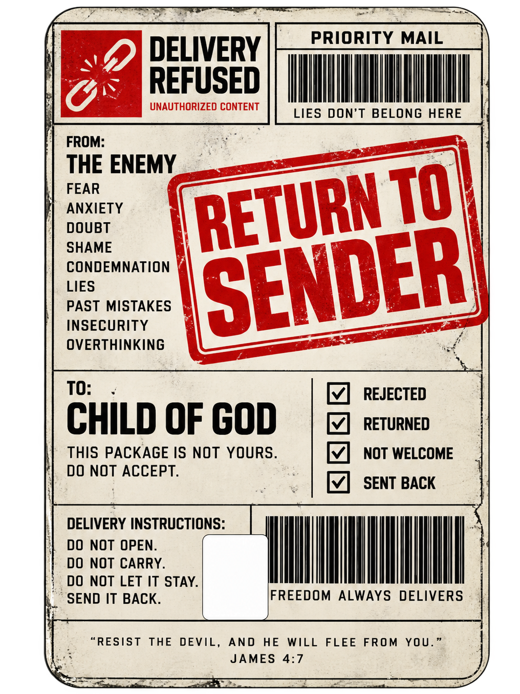 Return to Sender- Premium Credit Card Slap